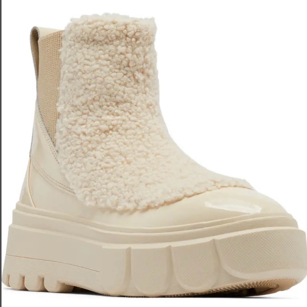 NEW Sorel Women’s Caribou X Waterproof Chelsea Boots Beige Size 5.5 - Picture 2 of 5